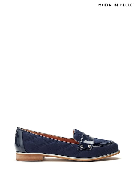 Moda in Pelle Animal Fiorela Quilted Smart Comfort Loafers With Saddle Detail (F56802) | £69