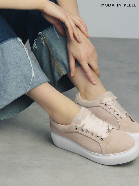 Moda in Pelle Bellis Scallop Detail Lace-Up Wedge Trainers (F56808) | £99