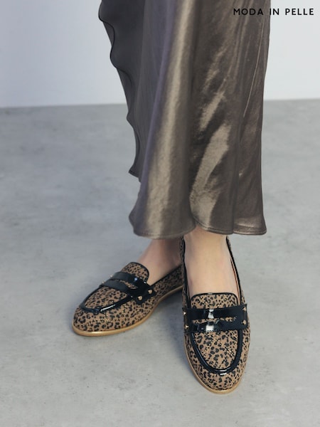 Moda in Pelle Animal Fiorela Quilted Smart Comfort Loafers With Saddle Detail (F56831) | £69