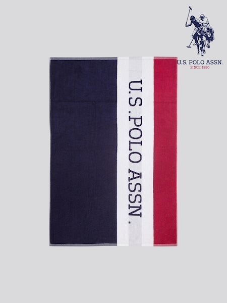 U.S. Polo Assn. Navy Iris Supersoft Cotton Beach Towel (F56848) | £40