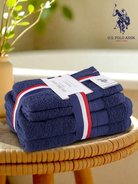 U.S. Polo Assn. Navy Iris Super Soft Pure Cotton Towel Bale (F56852) | £60