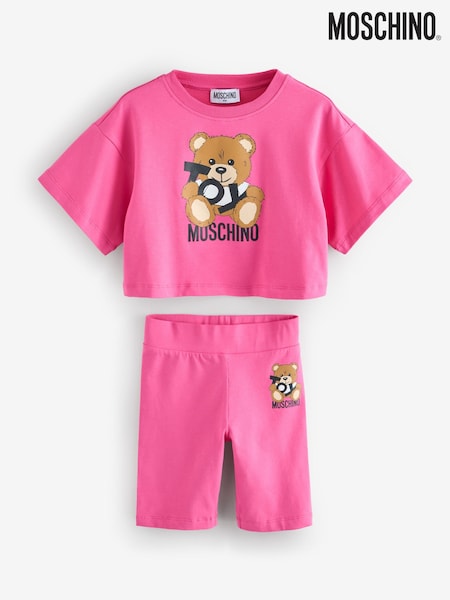 Moschino Pink Logo T-Shirt & Leggings Set (F56883) | £114 - £125