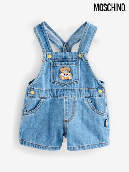 Moschino Blue Baby Denim Dungarees With Logo (F56908) | £168