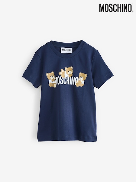 Moschino Blue Short Sleeve Logo T-Shirt (F56911) | £56 - £68