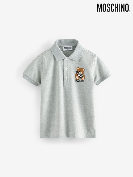 Moschino Grey Logo Polo Shirt (F56915) | £104