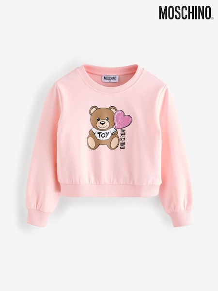 Moschino Pink Logo Crew Neck Sweatshirt (F56918) | £114 - £125