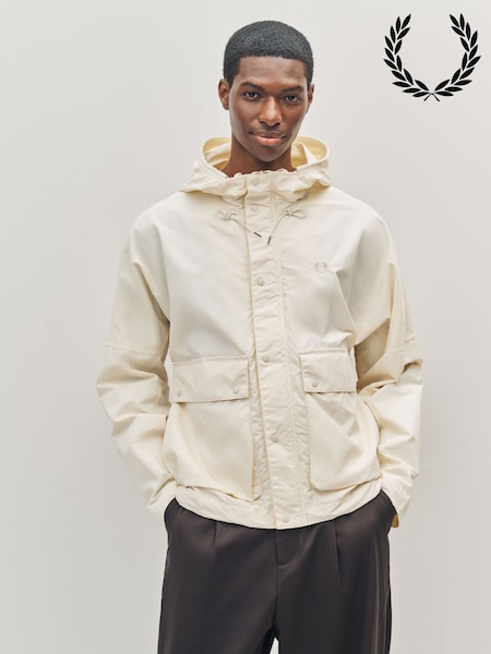 Fred Perry Natural Cropped Ripstop Parka (F56992) | £195