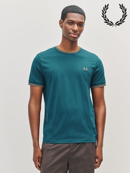 Fred Perry Blue Twin Tipped T-Shirt (F56998) | £50