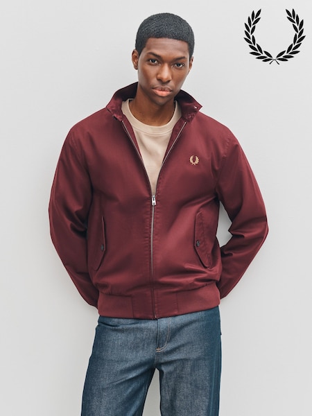Fred Perry Red Red Classic Harrington Jacket (F56999) | £190