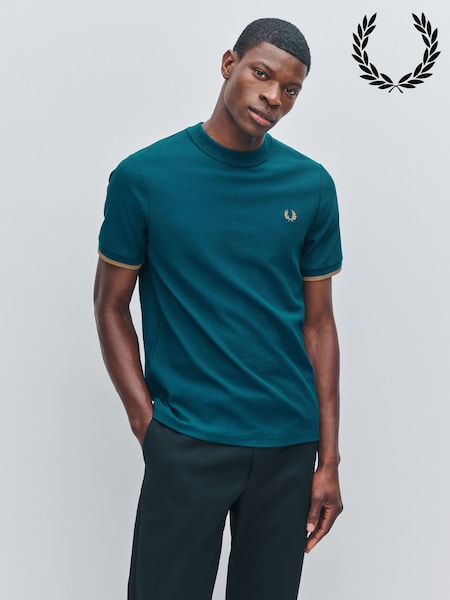 Fred Perry Blue Tipped Cuff Pique T-Shirt (F57040) | £60