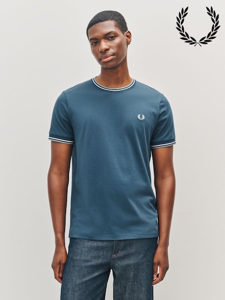 Fred Perry Blue Twin Tipped T-Shirt (F57045) | £50