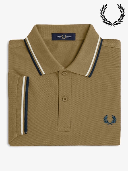 Fred Perry Twin Tipped Brown Polo Shirt (F57049) | £80