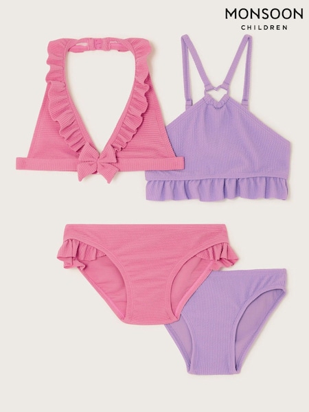 Monsoon Pink Crinkle Bikini Set 2 Pack (F57147) | £37 - £41