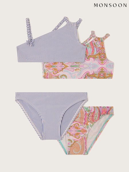 Monsoon Blue Paisley Strike Bikini Set 2 Pack (F57156) | £32 - £36