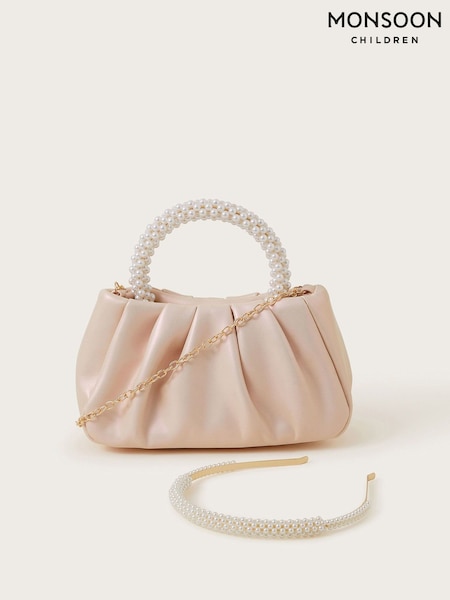 Monsoon Nude Pearl Bag and Headband Set (F57164) | £25