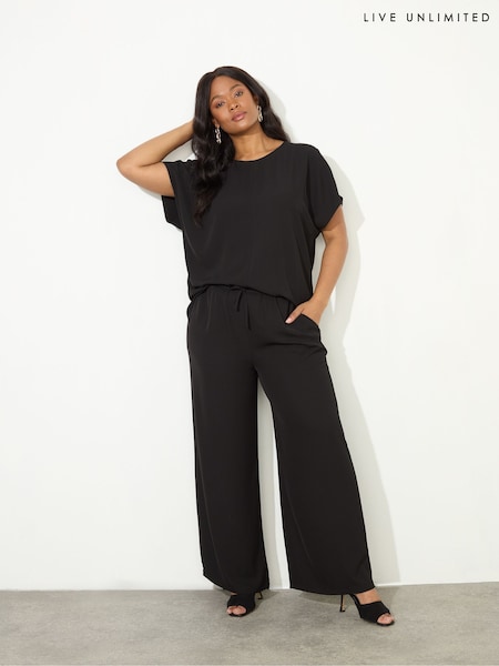 Live Unlimited Black Curve Wide Leg Trousers (F57198) | £65