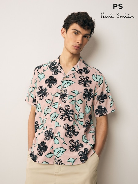PS Paul Smith Casual Fit Pink Short Sleeve Shirt (F57354) | £135