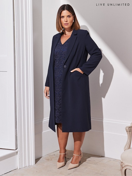 Live Unlimited Blue Longline Tailored Jacket (F57406) | £189