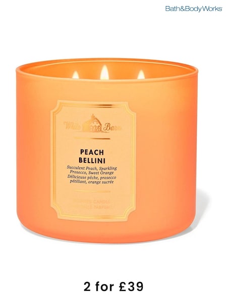 Bath & Body Works Peach Bellini 3-Wick Candle 14.5 oz / 411g (F57513) | £29.50
