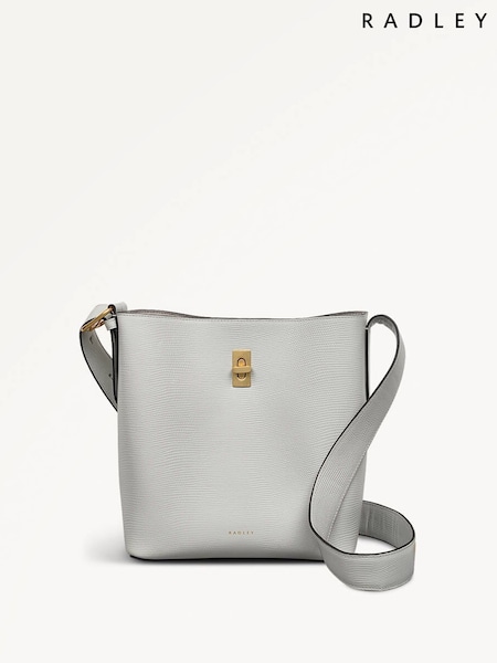 Radley Medium Grey Threadneedle Street Faux Fur Lizard Open Top Cross-Body Bag (F57591) | £259