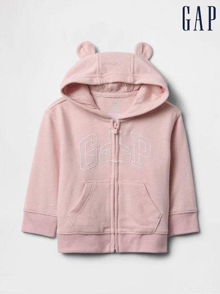 Gap Pink Vintage Soft Bear Logo Zip Hoodie (Newborn-24mths) (F57714) | £22