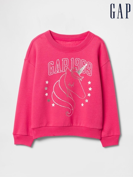 Gap Pink Graphic Crew Neck Sweatshirt (6mths-5yrs) (F57842) | £15