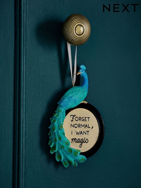 Blue Peacock I Want Magic Hanging Decoration (F57928) | £8.50