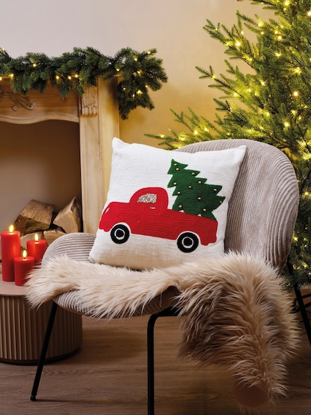 Decoris Car and Tree Christmas Cushion (F58026) | £22