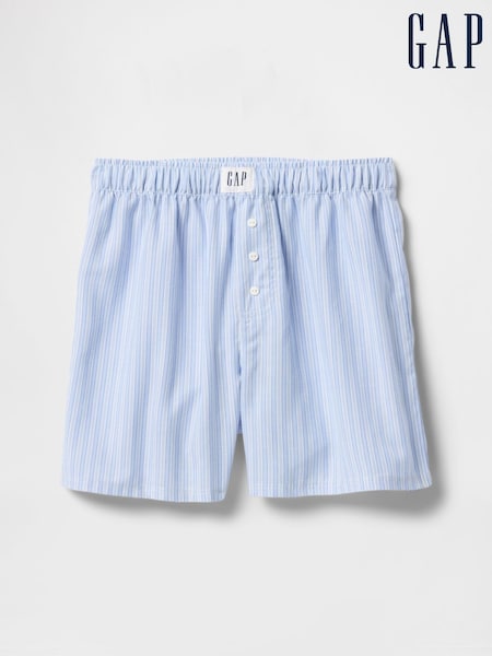 Gap Blue Pinstripe Print Pyjama Boxer Shorts (4-13yrs) (F58051) | £12
