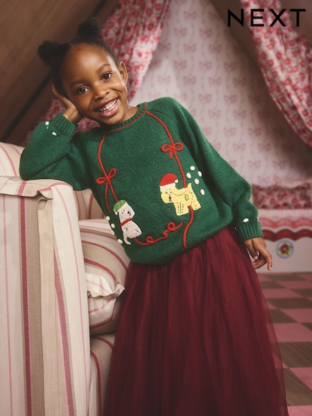 Green Cath Kidston Christmas Jumper (3mths-7yrs) (F58053) | £20 - £24