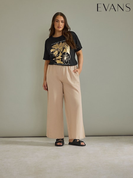 Evans Foil Print Jersey T-Shirt (F58071) | £26