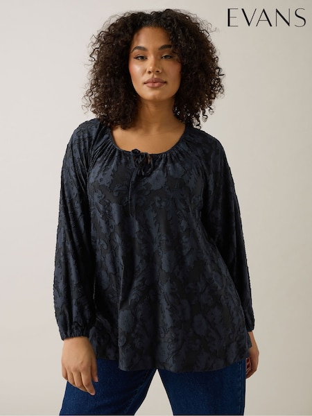 Evans Blue Burnout Jersey Top (F58102) | £36