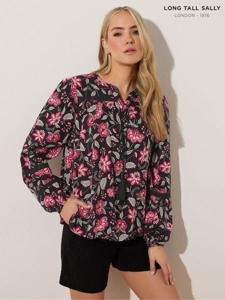 Long Tall Sally Black Lace Insert Top (F58206) | £33