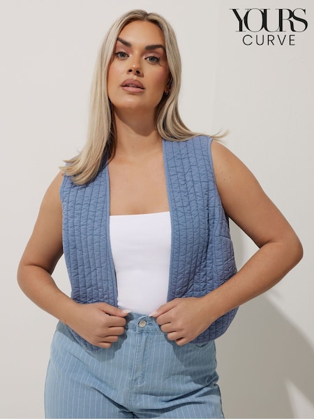 Yours Curve Blue Limited Woven 100% Cotton Jacket (F58279) | £29