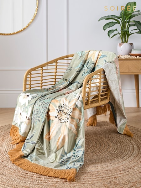 Soiree Green Sagara Velvet Throw (F58389) | £39