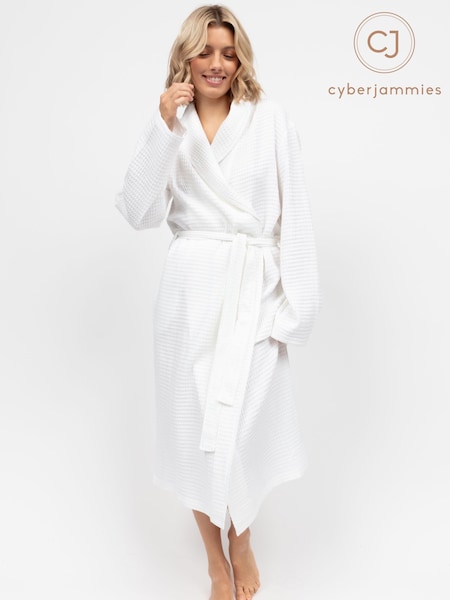 Cyberjammies White Waffle Dressing Gown (F58573) | £55