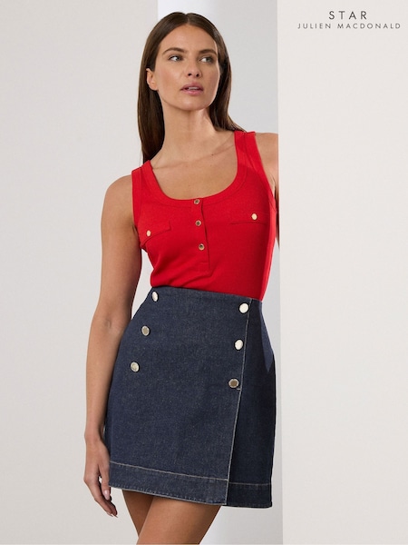 Star by Julien MacDonald Blue Wrap Denim Skirt (F58580) | £50