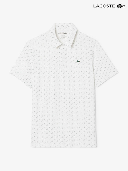 Lacoste White Lacoste Printed Golf Polo Shirt (F58593) | £105
