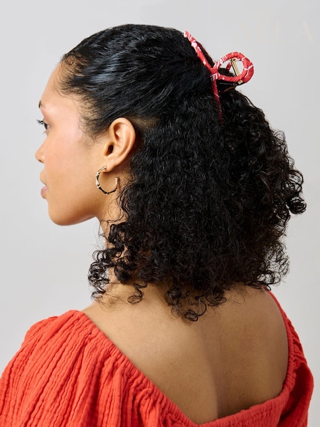 Aela Red Paisley Wrapped Claw Clip (F58638) | £10.50