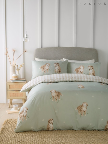 Fusion Green Hattie The Cockapoo Peach Finish Duvet Cover Set (F58672) | £17 - £29
