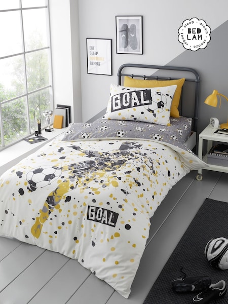 Bedlam Gold Goal Reversible Duvet Cover Set (F58680) | £17 - £26