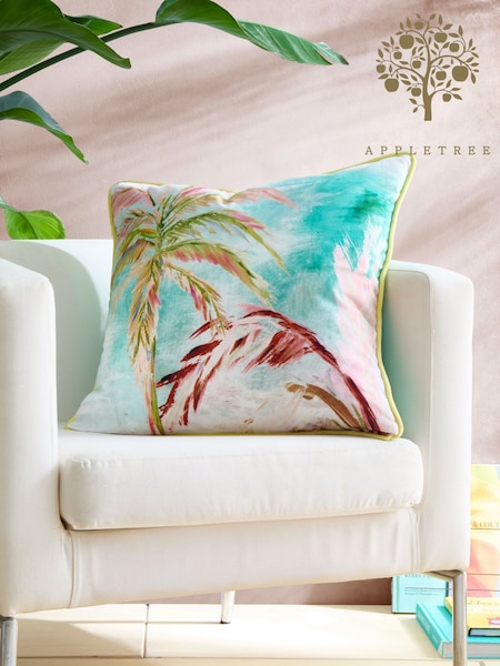 Appletree Green Leilani Velvet Filled Cushion (F58684) | £16