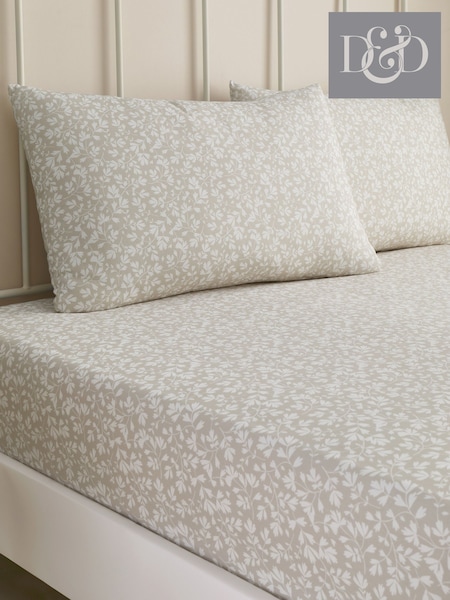 Dreams & Drapes Natural Tess Easy Care 28cm Fitted Bed Sheet Set (F58697) | £12 - £20