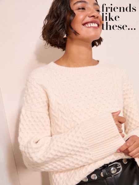 Friends Like These Ivory Honeycomb Detail Jumper (F58769) | £34