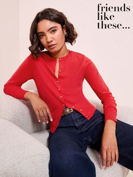 Friends Like These Red Dome Button Cardigan (F58800) | £29