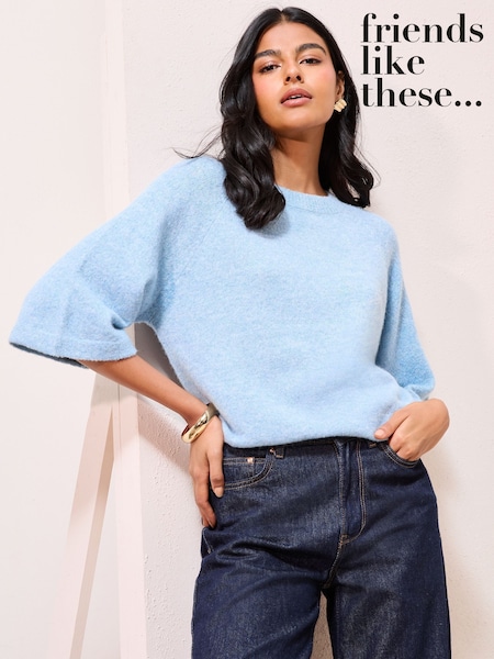 Friends Like These Light Blue Knitted Top (F58847) | £34