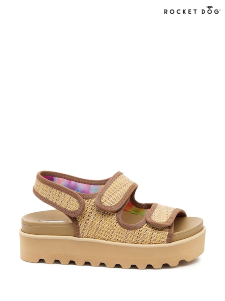 Rocket Dog Natural Balmy Park Raffia Sandals (F58901) | £42