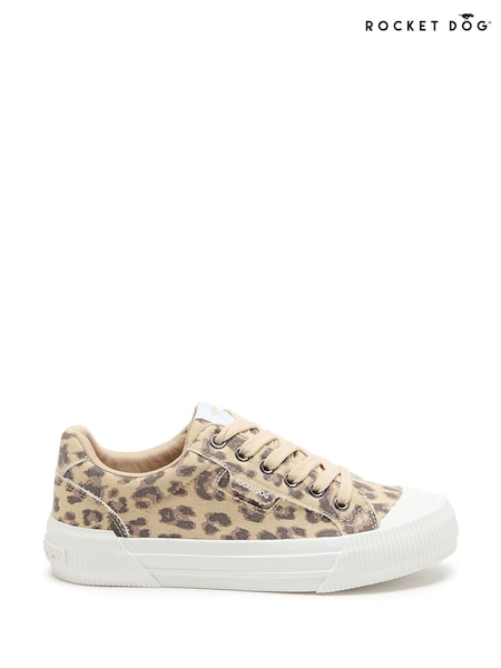 Rocket Dog Animal Print Cheery Dexter Canvas Cotton Trainers (F58907) | £44