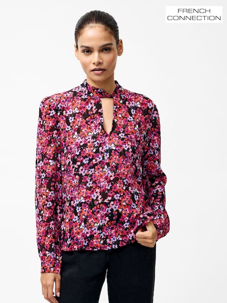 French Connection Black Jennifer Long Sleeve Blouse (F58998) | £59