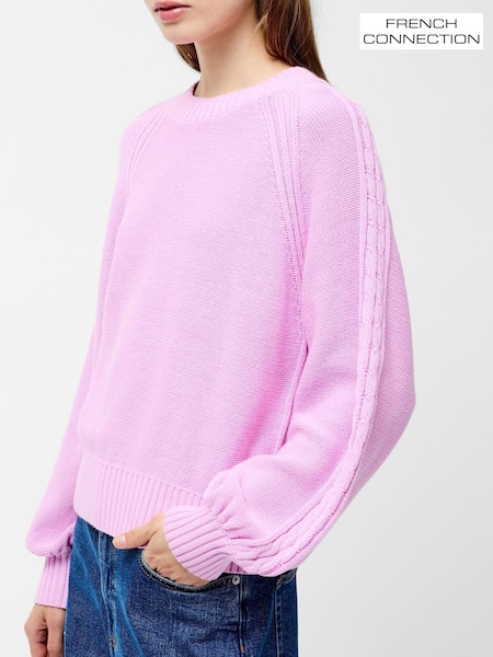 French Connection Pink Lily Cable Jumper (F59000) | £65